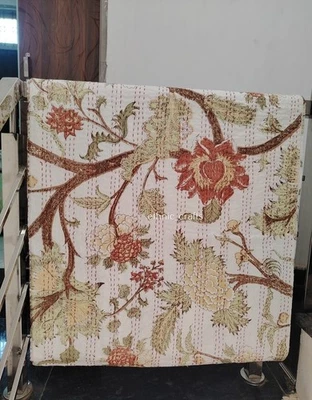 Indian Handmade Quilt Kantha Throw Bed Cover Reversible Kantha Tree Print Quilt - Image 1 of 4