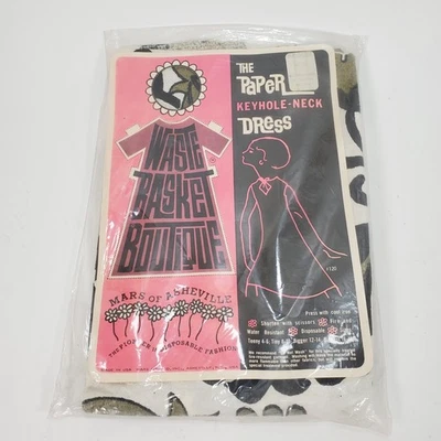 Vintage 1960's Mars Of Asheville Paper Keyhole Dress Waste Basket Boutique 16-18 Foto 1 de 4