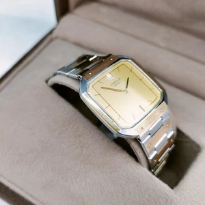 SEIKO 9300-5330 CREDOR Quartz Men's Watch Gold Dial Analog Square Used - Picture 1 of 9