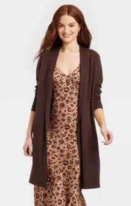 A New Day Women's Size XXL Long Layering Duster Cardigan Brown - Picture 1 of 2