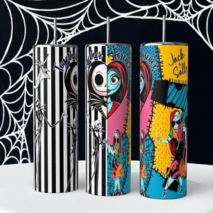 NBC Sally & Jack Skeleton Together Forever 20 Oz Tumbler coffee Cup - Picture 1 of 1
