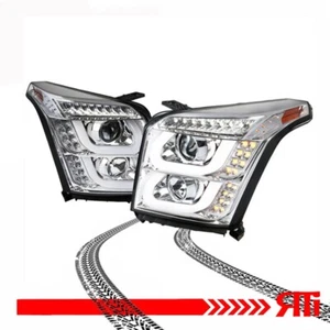 For 15-18 GMC Yukon XL XLT Chrome Projector Headlight U DRL + LED Turn Signal - Picture 1 of 6