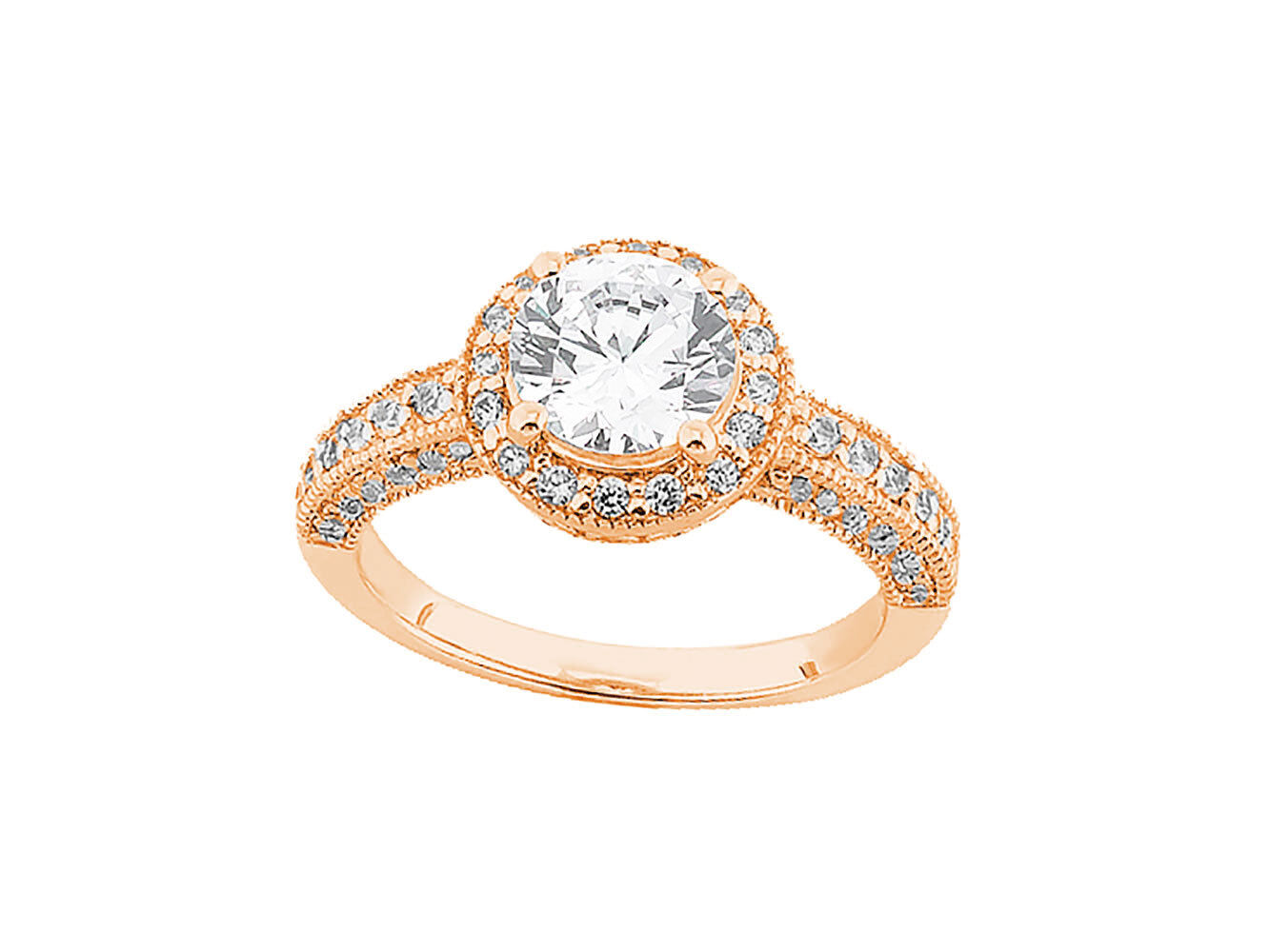 1.00 Carat (Clarity I1-I2) Halo Diamond Engagement Ring 14K Gold