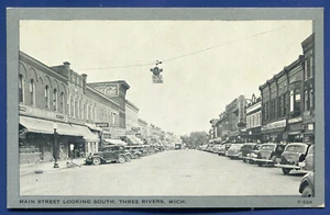 Three Rivers Michigan Main Street Postcard - Picture 1 of 2