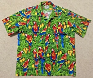 Vintage Hilo Hattie Ara Vogel Herren Hemd Hawaii Freizeit Knopfleiste selten Größe XL - Bild 1 von 3