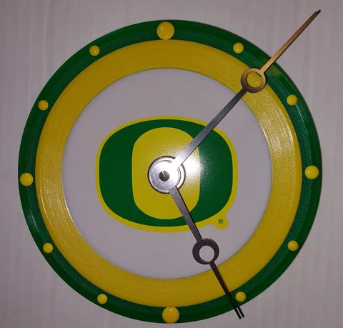 Oregon Ducks Clock w/ Green, Yellow 45 rpm records & a Cd - CoOL cLoCk!! Cover