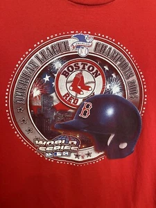 Vintage Boston Red Sox 2004 World Series Champions T-Shirt Men's Size Medium Red - Picture 1 of 7