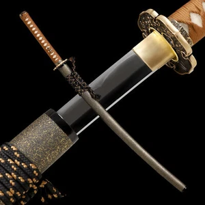 Handmade Japan Samurai Katana Clay Tempered L6 steel blade sword Gunome Hamon - Picture 1 of 16