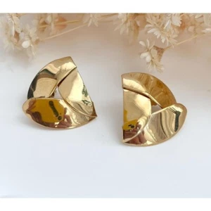 Sandra Baker Modernist Triangular Gold T Sterling Vintage SW Stud Earrings - Picture 1 of 8