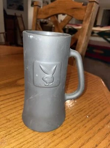 Vintage Black Playboy Bunny Tall Mug Stein Glass Collectible Great Condition A2 - Picture 1 of 2