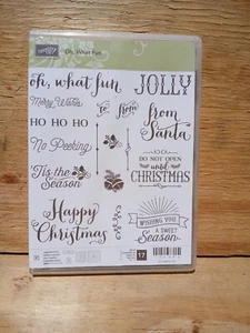 Stampin Up OH WHAT FUN #140386 Unmounted Clear Cling Stamp Sets - Picture 1 of 2