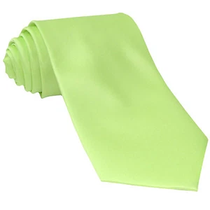 New Men's necktie only solid plain lime green formal wedding prom party - Picture 1 of 2