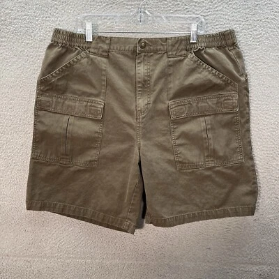 Shorts masculino Cabelas 42 marrom pato lona bolsos carga acampamento ao ar livre roupas de trabalho - Imagem 1 de 4