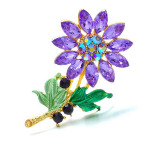 Purple Flower Brooches Jewelry for Women Wedding Brooch Small Gifts Clothes Pins