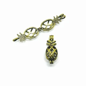 4 or 20 BULK Bronze Pineapple Bead Diffuser Locket - US Seller - BR1075 - Picture 1 of 3