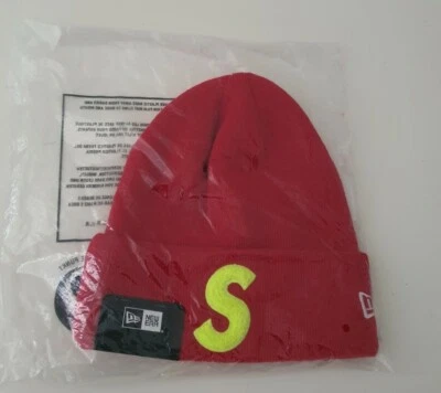 Bonnet Supreme New Era S Logo Rouge Neuf Et Non Ouvert - Photo 1/4
