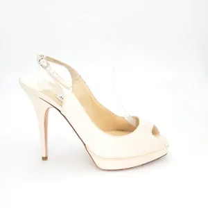 Jimmy Choo Bridal Pumps CLUE Ivory Satin Slingback Stiletto Heels Size 40 - Picture 1 of 9
