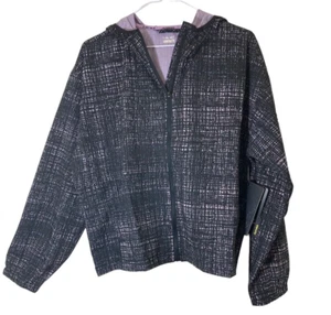 Chaqueta de running para mujer HIND L capucha negra púrpura consuelo reflectante ropa activa - Imagen 1 de 14