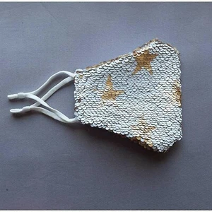 Women's Reusable Washable Sequin Glitter Cloth Cotton Fabric Face Mask Cover - Picture 1 of 2