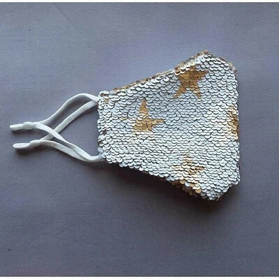 Women's Reusable Washable Sequin Glitter Cloth Cotton Fabric Face Mask Cover - Image 1 of 2