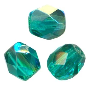 6 facettierte böhmische Kristallperlen 10mm - EMERALD AB  - Bild 1 von 1