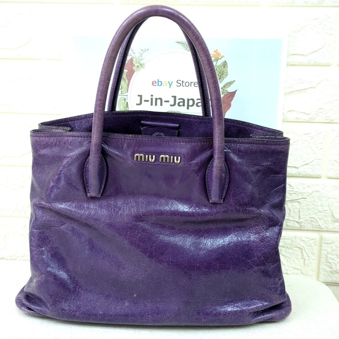 Purple Leather Exterior Miu Miu Bags & Handbags for Women Purple Leather Exterior Miu Miu Bags & Handbags for Women