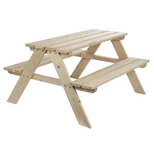 Kinder Picknicktisch 90x79x50cm Holz Picknickbank Camping Gartenmöbel Sitzgruppe - Bild 1 von 5