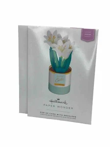 2 New Hallmark LILLIES Happy Easter Greeting Card Plant Paper Wonder Pop Up - Picture 1 of 3