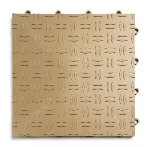 GarageTrac in BEIGE- Pack of 24- Diamond Garage Floor Tile MADE IN THE USA - Picture 1 of 11