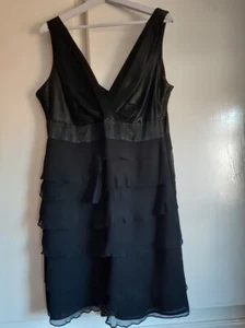 MONSOON BLACK DRESS STUNNING FRILLY SILK PARTY / XMAS/CRUISE SIZE 18 - Picture 1 of 9