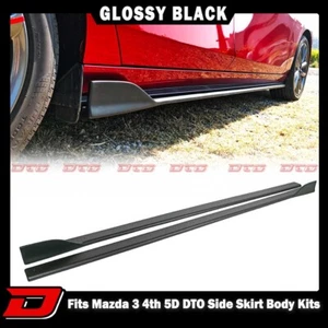 19-25 Fits Mazda 3 4th 5D Hatchback DTO Type Side Skirt Body Kits Glossy Black - Bild 1 von 6