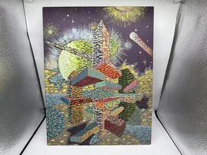 VTG Abstract Acrylic on Board 14x18” Painting by Joe Gonzalez Space & Geometric - Picture 1 of 13