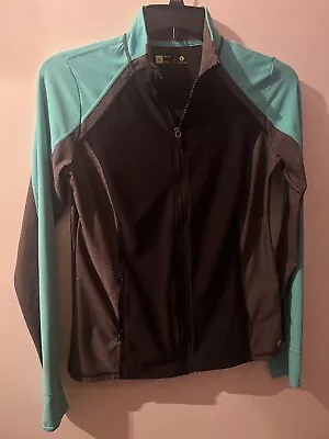 Xersion Women's Activewear Long Sleeve Shirt Full Zip Pullover Size M Green/Gray - Image 1 of 3