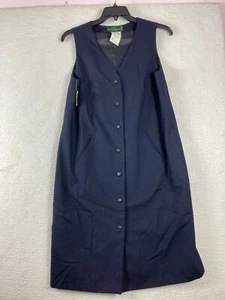 Vintage HARVE BENARD Navy Wool Button Front Jumper DRESS Size 12 Academia - Picture 1 of 12