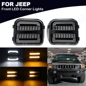 2PC LED Sequential Clear Front Corner Turn Signal Lights For 2006-2010 Hummer H3 - Bild 1 von 12