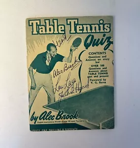 TABLE TENNIS Quiz Book By Alex Brook With Autograph Vintage 1953 - Picture 1 of 7