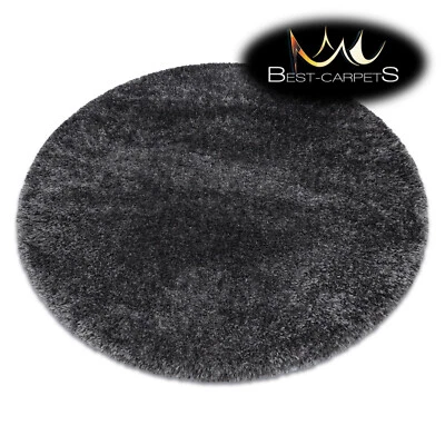 Amazing Modern Rug shaggy "FLUFFY" 5cm, circle, single-colour GREY High Quality - Image 1 of 4