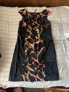 ETCETERA NWT ($295) stretch angular cap sleeve a-line midi dress size 10 - Picture 1 of 19