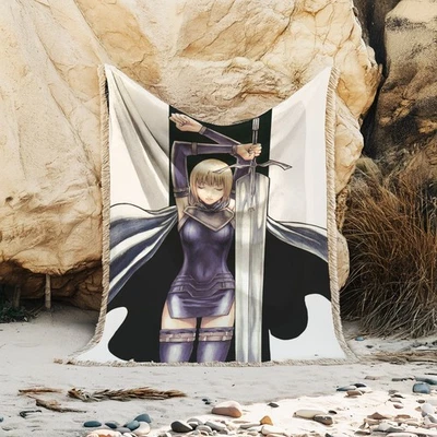 Claymore Anime Woven Blanket | Gothic Home Decor Throw | Cozy Cotton Collectible - Image 1 of 4
