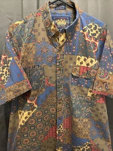 Camisa De Colección Chaps Ralph Lauren Hombres Talla Grande Azul Cachemira Floral Abotonada - Imagen 1 de 17