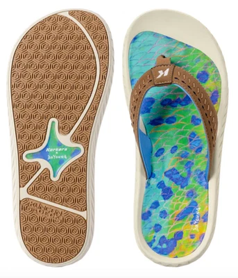 ¡NUEVO! Chanclas para hombre Korkers Fish Art - Dorado, sin marcas, talla 11 Foto 1 de 4