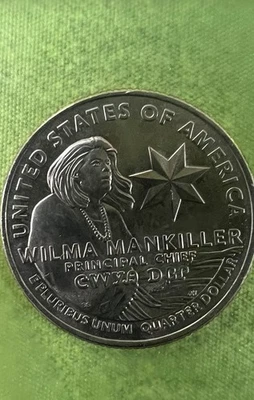 ERROR 2022 P Wilma Mankiller Quarter Error Coin Mint "IN COD WE TRUST" Rare MINT - Image 1 of 4