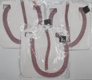 Pink Rhinestone Necklace and Bracelet Sets - 3 Sets - Picture 1 of 13