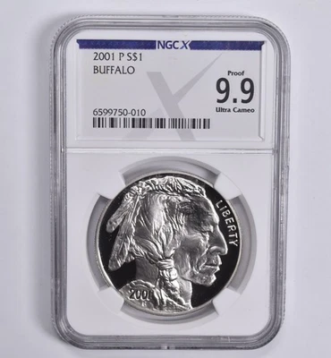 Proof 9.9 2001-P Buffalo Commemorative Dollar NGC X NGCX *3232 - Image 1 of 4