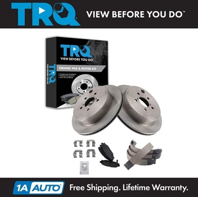 Kit de pastillas de freno y rotor de cerámica trasera TRQ para Subaru Legacy Outback 2010-2012 Foto 1 de 4