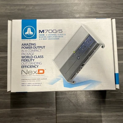 JL AUDIO M700/5 700W 5-Channel Class D Marine Amplifier with 2/3 Way Crossover - Image 1 of 3