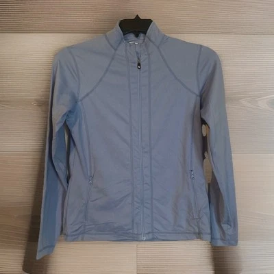 Jaqueta de golfe FJ FootJoy feminina tamanho pequeno azul claro manga longa zíper completo ativa - Imagem 1 de 4