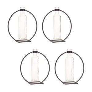 Melrose Modern Hanging Bottle Vase, Circle Stand, Set of 4, Grey - 66403DS - Picture 1 of 1