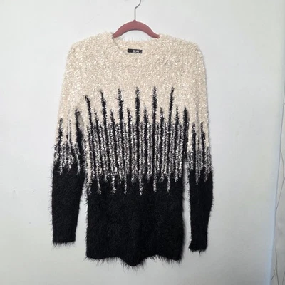 Quiz black and cream jumper size S (small) - Image 1 of 4