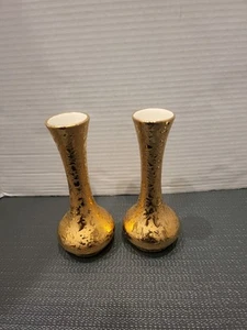 Dixon Art Studios Weeping Gold Bud Vases Vintage. - Picture 1 of 17